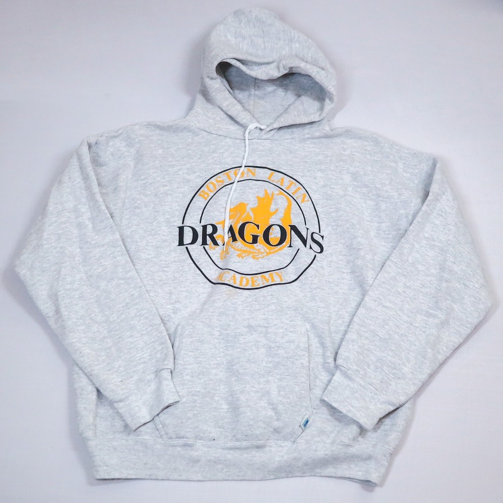 Discus Athletic Hoodie Mens XL Gray Boston Latin Academy Dragons Vintage 90s USA